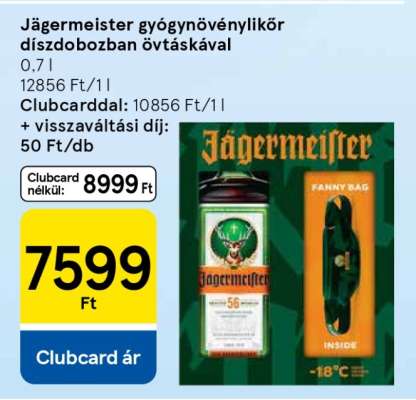Jägermeister gyógynövénylikőr díszdobozban övtáskával