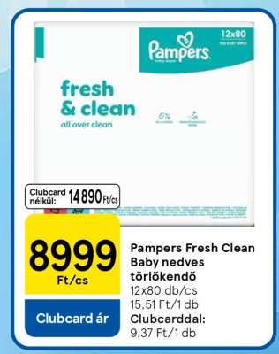 Pampers Fresh Clean Baby nedves törlőkendő