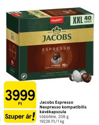 Jacobs Espresso Nespresso kompatibilis kávékapszula