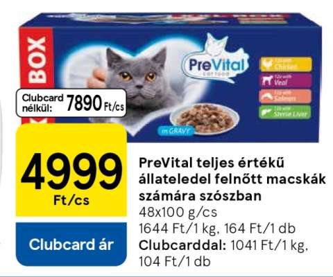 PreVital teljes értékű állateledel felnőtt macskák számára szószban