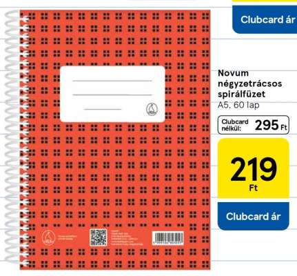 Novum négyzetrácsos spirálfüzet