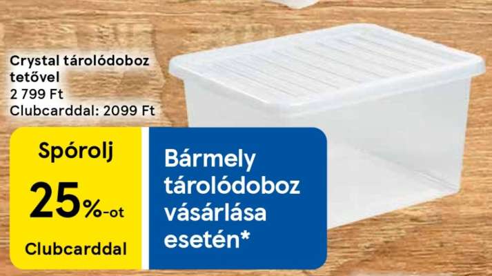 Crystal tárolódoboz tetővel