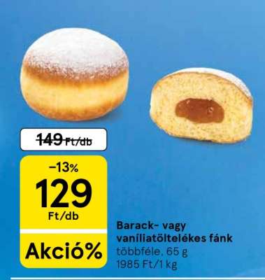 Barack- vagy vanília töltelékes fánk
