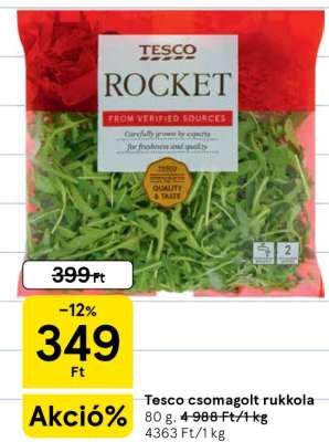Tesco csomagolt rukkola