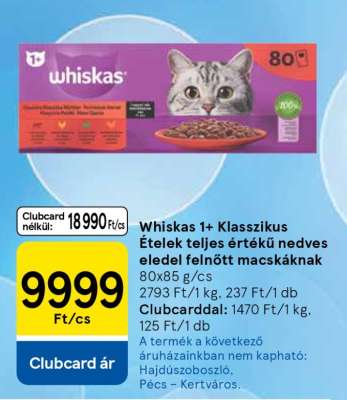 Whiskas 1+ Klasszikus Ételek