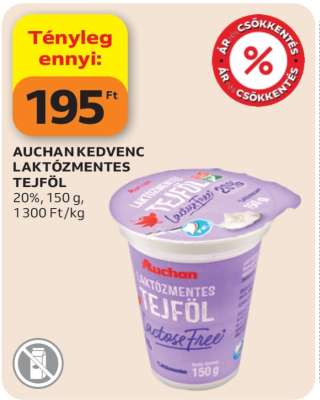 Auchan Kedvenc Laktózmentes Tejföl