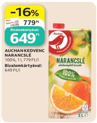 AUCHAN KEDVENC NARANCSLÉ