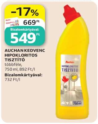 AUCHAN KEDVENC HIPOKLORITOS TISZTÍTÓ
