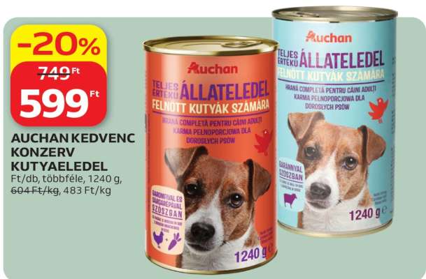 AUCHAN KEDVENC KONZERV KUTYAELEDEL