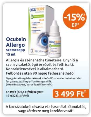 Ocutein Allergo szemcsepp 15 ml