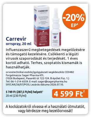 Carrevir orrspray, 20 ml