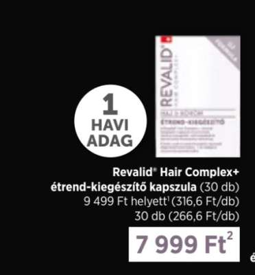 Revalid® Hair Complex+ étrend-kiegészítő kapszula