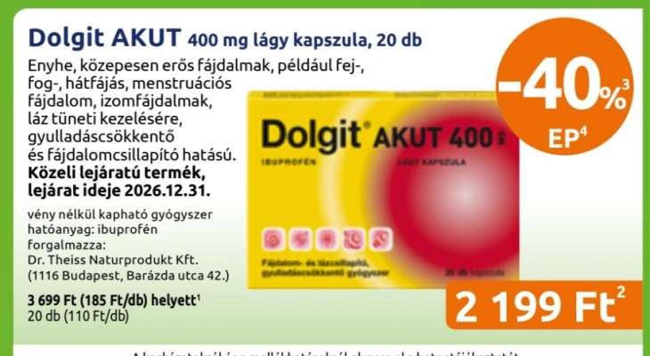 Dolgit AKUT 400 mg lágy kapszula 20 db
