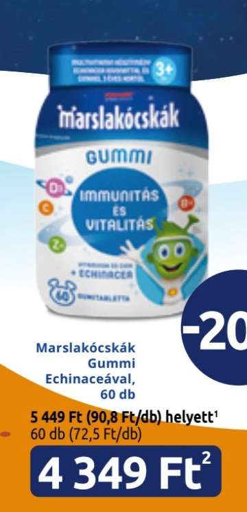 Marslakócskák Gummi Echinaceával, 60 db