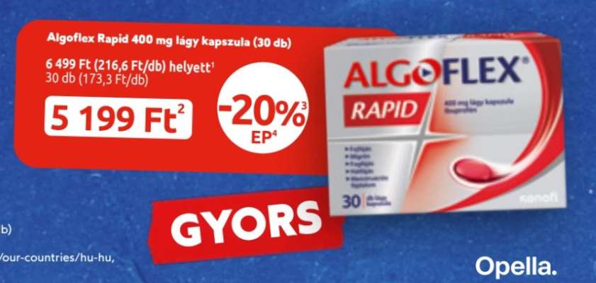 Algoflex Rapid 400 mg lágy kapszula (30 db)