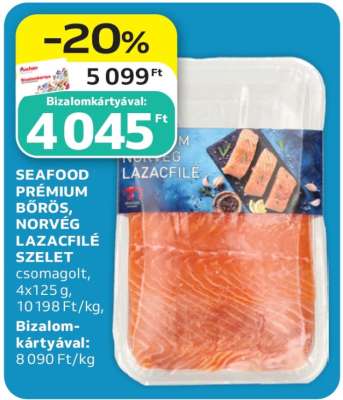 SEAFOOD PRÉMIUM BŐRÖS, NORVÉG LAZACFILÉ SZELET