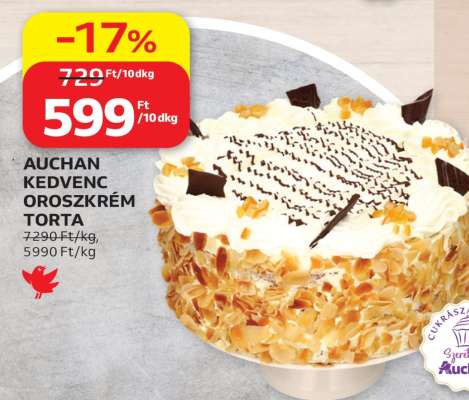 AUCHAN KEDVENC OROSZKRÉM TORTA