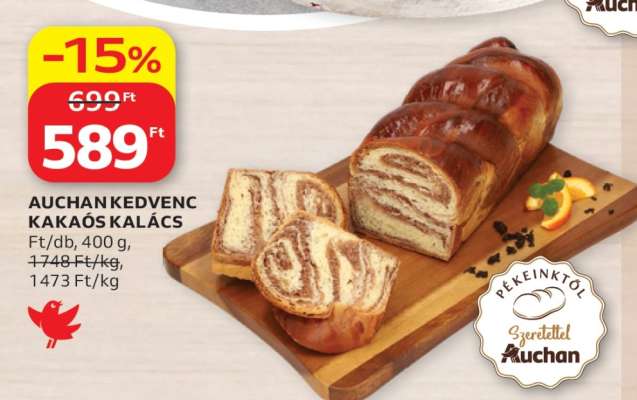 AUCHAN KEDVENC KAKAÓS KALÁCS