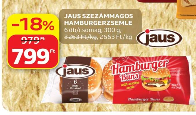 Jaus Szezámmagos Hamburgerzsemle