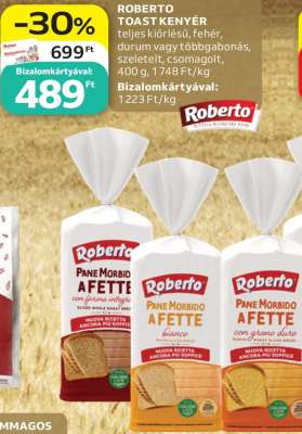 ROBERTO TOAST KENYÉR