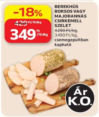 BEREKHÚS BORSOS VAGY MAJORANNÁS CSIRKEMELL SZELET