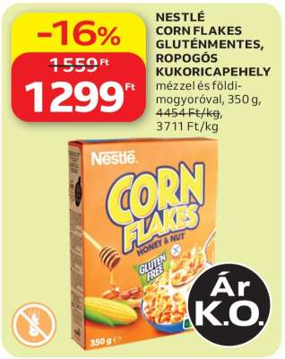 Nestlé Corn Flakes gluténmentes, ropogós kukoricapehely