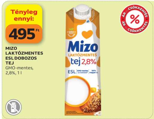 Mizo Laktózmentes ESL Dobozos Tej