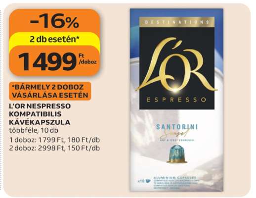 L'OR Nespresso kompatibilis kávékapszula