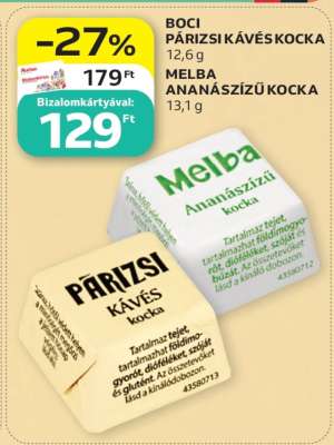 BOCI PÁRIZSI KÁVÉSKOCKA / MELBA ANANÁSZÍZŰ KOCKA