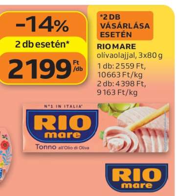 RIO MARE olívaolajjal, 3x80 g