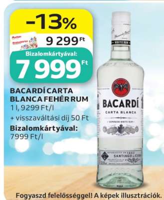 Bacardi Carta Blanca Fehér Rum