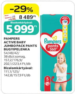 Pampers Active Baby Jumbo Pack Pants Bugyipelenka