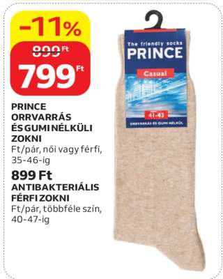 PRINCE ORRVARÁS ÉS GUMI NÉLKÜLI ZOKNI