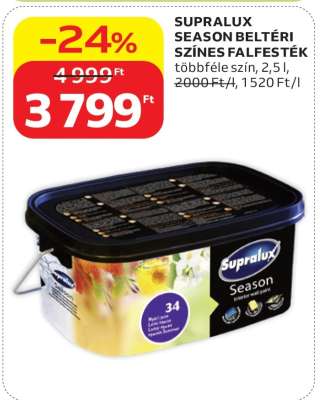 SUPRALUX SEASON BELTÉRI SZÍNES FALFESTÉK