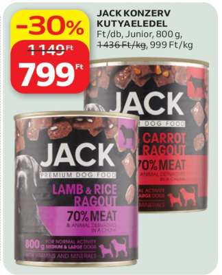 Jack konzerv kutyaeledel