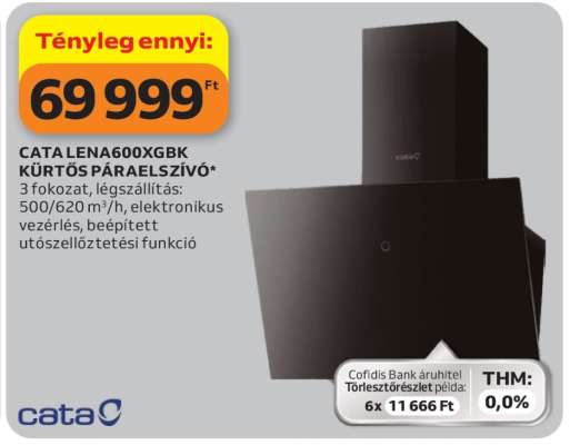 CATA LENA600XGBK KÜRTŐS PÁRAELSZÍVÓ