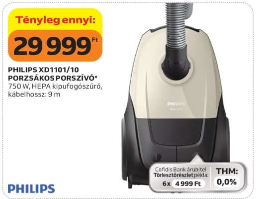 PHILIPS XD1101/10 PORZSÁKOS PORSZÍVÓ