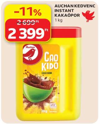 AUCHAN KEDVENC INSTANT KAKAÓPOR
