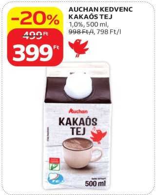 AUCHAN KEDVENC KAKAÓS TEJ