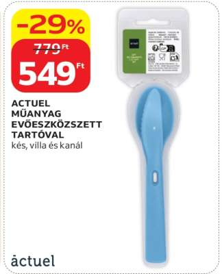 ACTUEL MŰANYAG EVŐESZKÖZKÉSZLET TARTÓVAL