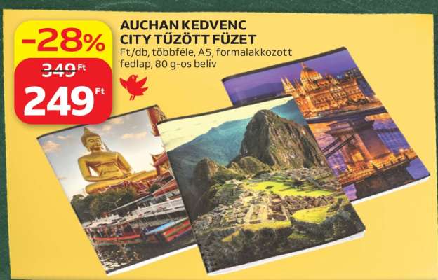 AUCHAN KEDVENC CITY TŰZÖTT FÜZET