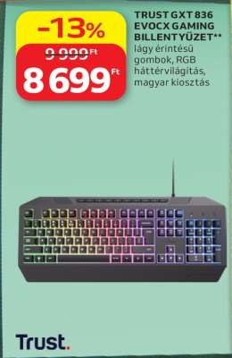 TRUST GXT 836 EVOCX GAMING BILLENTYŰZET