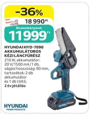 HYUNDAI HYD-7090 Akkumulátoros Kéziláncfűrész