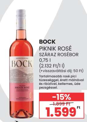BOCK PIKNIK ROSÉ SZÁRAZ ROSÉBOR