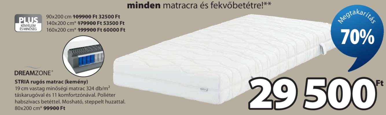 DREAMZONE STRIA rugós matrac (kemény)