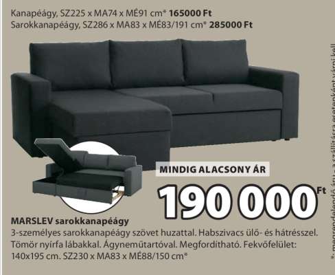 MARSLEV sarokkanapéágy