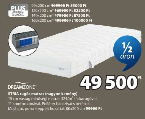 DREAMZONE STRIA rugós matrac (nagyon kemény)