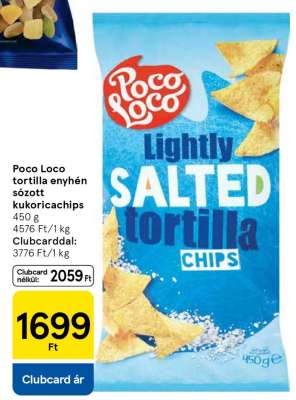 Poco Loco tortilla enyhén sózott kukoricachips