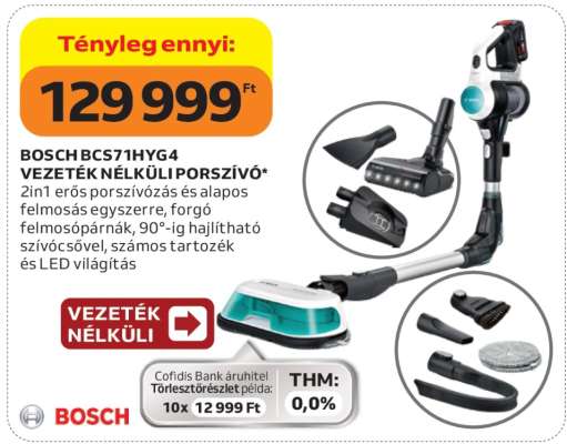 BOSCH BCS71HYG4 VEZETÉK NÉLKÜLI PORSZÍVÓ