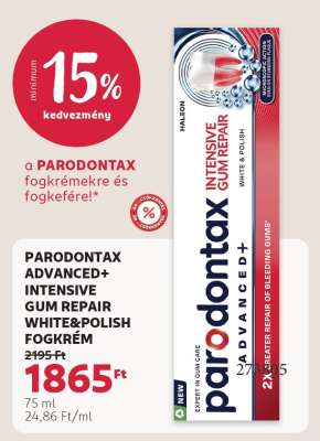 PARODONTAX ADVANCED+ INTENSIVE GUM REPAIR WHITE&POLISH FOGKRÉM
